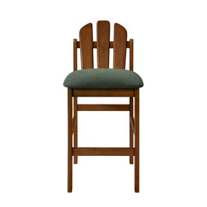English Elm Liora Mid-Century Rubberwood Counter Stools with Upholstered Seats Set of 2 Green/Walnut N775P446339G