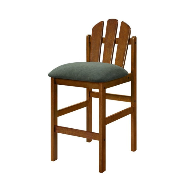 English Elm Liora Mid-Century Rubberwood Counter Stools with Upholstered Seats Set of 2 Green/Walnut N775P446339G