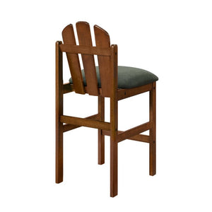 English Elm Liora Mid-Century Rubberwood Counter Stools with Upholstered Seats Set of 2 Green/Walnut N775P446339G