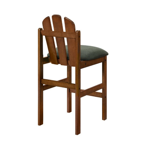 English Elm Liora Mid-Century Rubberwood Counter Stools with Upholstered Seats Set of 2 Green/Walnut N775P446339G