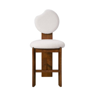 English Elm Kala Mid-Century Rubberwood Boucle Counter Stools Walnut Finish for Kitchen Islands N775P446354W
