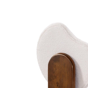 English Elm Kala Mid-Century Rubberwood Boucle Counter Stools Walnut Finish for Kitchen Islands N775P446354W