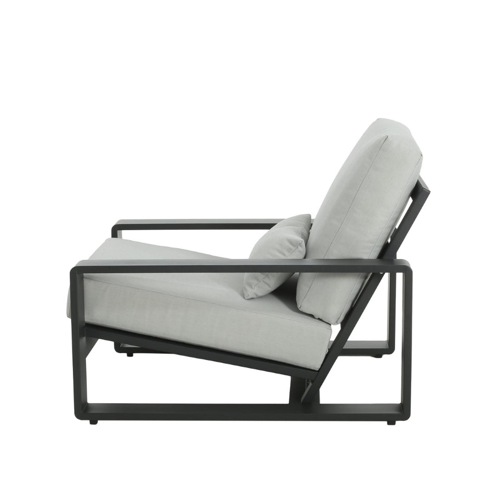 English Elm La Plata Powder-coated Aluminum Lounge Chair Ergonomic Patio Sunroom Seating N775P448538B