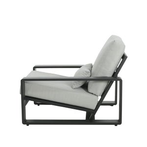 English Elm La Plata Powder-coated Aluminum Lounge Chair Ergonomic Patio Sunroom Seating N775P448538B