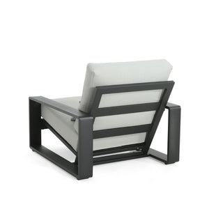 English Elm La Plata Powder-coated Aluminum Lounge Chair Ergonomic Patio Sunroom Seating N775P448538B