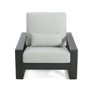 English Elm La Plata Powder-coated Aluminum Lounge Chair Ergonomic Patio Sunroom Seating N775P448538B
