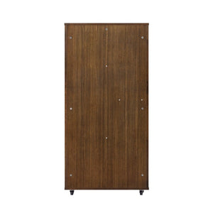 English Elm Basia Solid Rubberwood Cat Cabinet with Lockable Door Multi-Level Perches Oak Finish N775P450587B