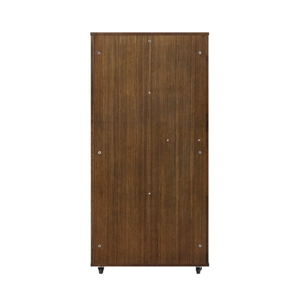 English Elm Basia Solid Rubberwood Cat Cabinet with Lockable Door Multi-Level Perches Oak Finish N775P450587B