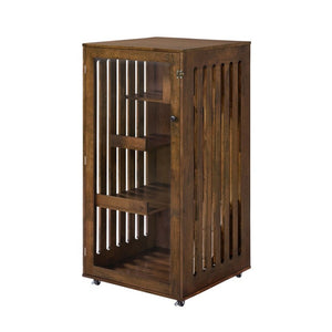 English Elm Basia Solid Rubberwood Cat Cabinet with Lockable Door Multi-Level Perches Oak Finish N775P450587B