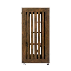 English Elm Basia Solid Rubberwood Cat Cabinet with Lockable Door Multi-Level Perches Oak Finish N775P450587B