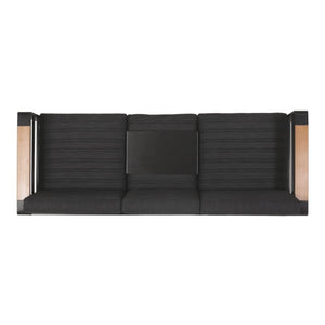 English Elm Giovanna Outdoor 3 Seat Sofa with Aluminum Frame and Slatted Wood Composite Accents N775P450867B