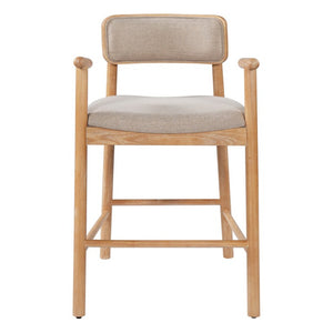 English Elm Alaya Rubberwood Counter Stools Set of 2 with Padded Seats for Kitchen Islands N775P458330N