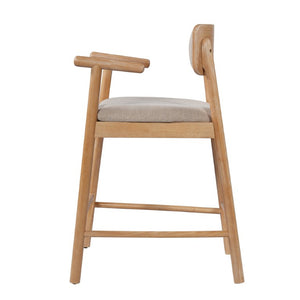 English Elm Alaya Rubberwood Counter Stools Set of 2 with Padded Seats for Kitchen Islands N775P458330N