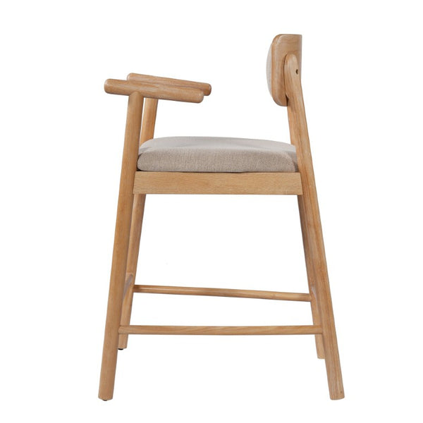 English Elm Alaya Rubberwood Counter Stools Set of 2 with Padded Seats for Kitchen Islands N775P458330N