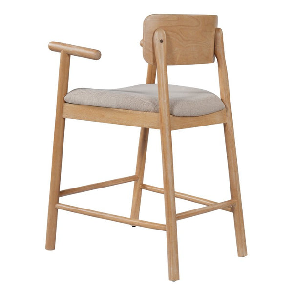English Elm Alaya Rubberwood Counter Stools Set of 2 with Padded Seats for Kitchen Islands N775P458330N