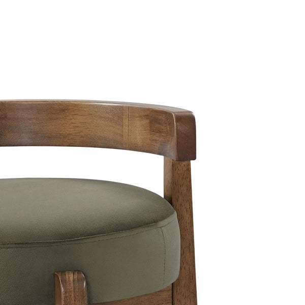 English Elm Elise Rubberwood Counter Stools with Ring Footrest Velvet Seat Set of 2 Walnut N775P460974G