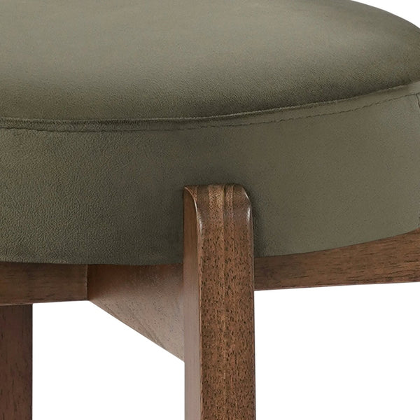 English Elm Elise Rubberwood Counter Stools with Ring Footrest Velvet Seat Set of 2 Walnut N775P460974G