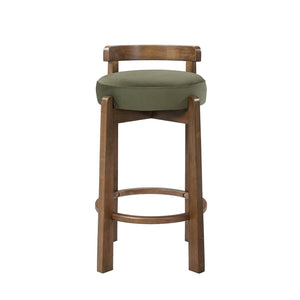 English Elm Elise Rubberwood Counter Stools with Ring Footrest Velvet Seat Set of 2 Walnut N775P460974G