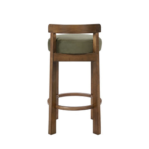 English Elm Elise Rubberwood Counter Stools with Ring Footrest Velvet Seat Set of 2 Walnut N775P460974G