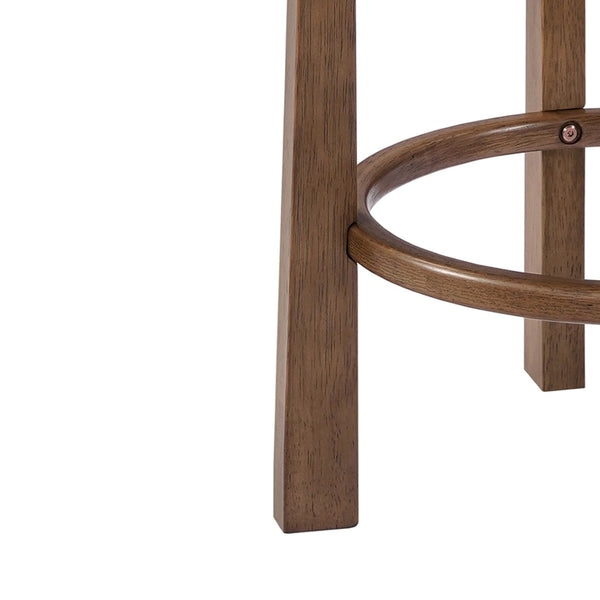 English Elm Elise Rubberwood Counter Stools Set of 2 with Ring Footrest and Linen Cushioned Seats N775P460974I