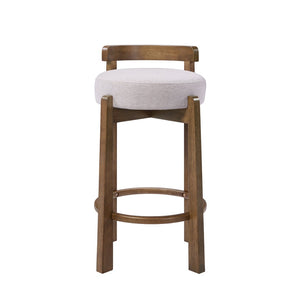 English Elm Elise Rubberwood Counter Stools Set of 2 with Ring Footrest and Linen Cushioned Seats N775P460974I