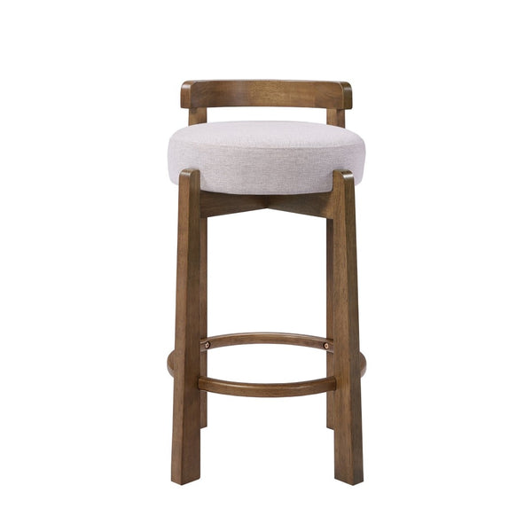English Elm Elise Rubberwood Counter Stools Set of 2 with Ring Footrest and Linen Cushioned Seats N775P460974I