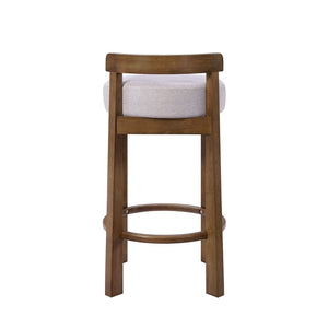 English Elm Elise Rubberwood Counter Stools Set of 2 with Ring Footrest and Linen Cushioned Seats N775P460974I
