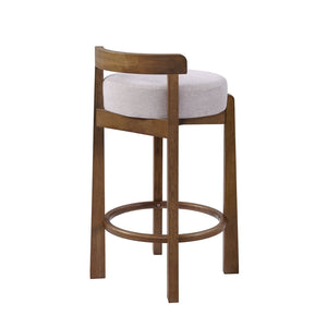 English Elm Elise Rubberwood Counter Stools Set of 2 with Ring Footrest and Linen Cushioned Seats N775P460974I
