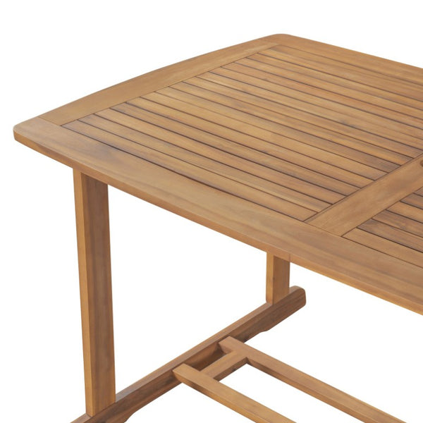 English Elm Bayside Acacia Wood Outdoor Dining Set Seven Piece Teak Patio Table with Six Armchairs N775P469247T-6_N775P469251T