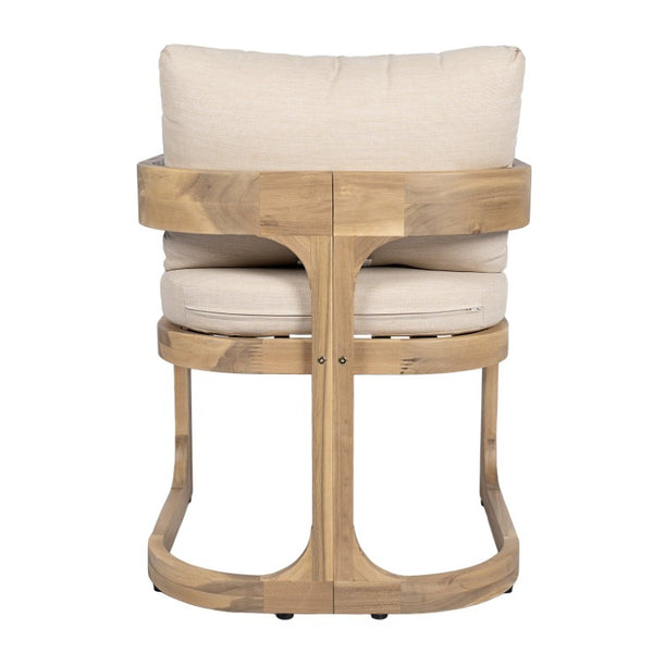 English Elm Aiden Acacia Hardwood Outdoor Dining Set Six Cushioned Sled Arm Chairs Patio Natural Light Teak N775P484202N-S6_N775P235144G