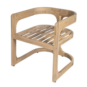 English Elm Aiden Acacia Hardwood Outdoor Dining Set Six Cushioned Sled Arm Chairs Patio Natural Light Teak N775P484202N-S6_N775P235144G
