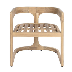 English Elm Aiden Acacia Hardwood Outdoor Dining Set Six Cushioned Sled Arm Chairs Patio Natural Light Teak N775P484202N-S6_N775P235144G