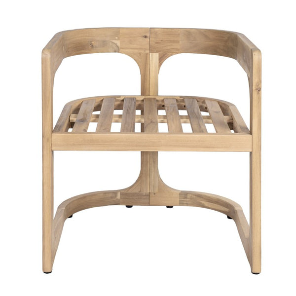 English Elm Aiden Acacia Hardwood Outdoor Dining Set Six Cushioned Sled Arm Chairs Patio Natural Light Teak N775P484202N-S6_N775P235144G