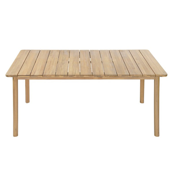 English Elm Aiden Acacia Hardwood Outdoor Dining Set Six Cushioned Sled Arm Chairs Patio Natural Light Teak N775P484202N-S6_N775P235144G