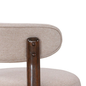 English Elm Eleanore Solid Rubberwood Counter Stools with Padded Seat Mid-Century Walnut Finish Beige Set of 4 N775P491591B-S4