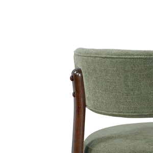 English Elm Eleanore Solid Rubberwood Counter Stools with Padded Seat Mid-Century Walnut Finish Green Set of 2 N775P491591G