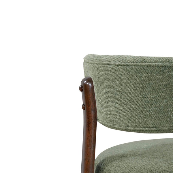 English Elm Eleanore Solid Rubberwood Counter Stools with Padded Seat Mid-Century Walnut Finish Green Set of 2 N775P491591G