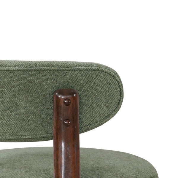 English Elm Eleanore Solid Rubberwood Counter Stools with Padded Seat Mid-Century Walnut Finish Green Set of 2 N775P491591G