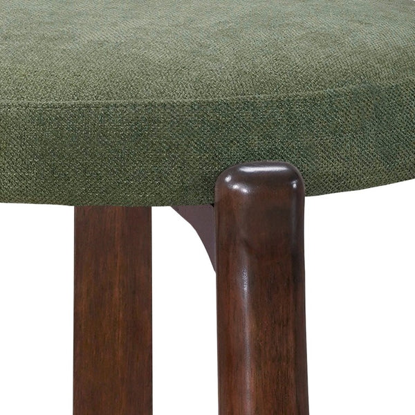 English Elm Eleanore Solid Rubberwood Counter Stools with Padded Seat Mid-Century Walnut Finish Green Set of 2 N775P491591G