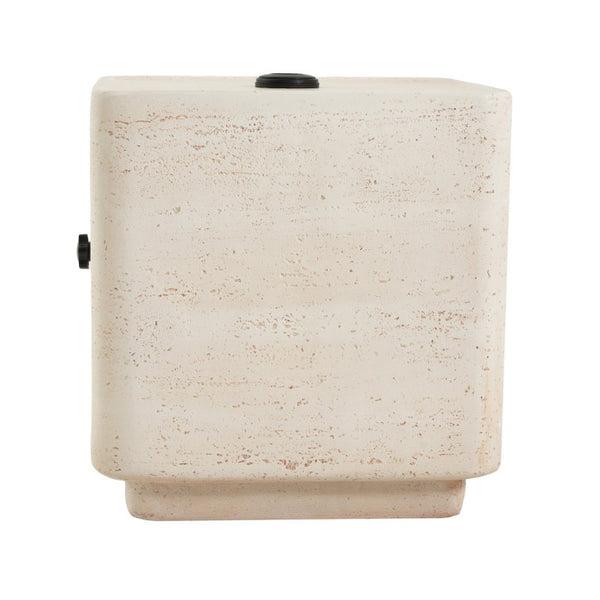 English Elm Daphne Outdoor MGO Travertine Umbrella Base with Sand Fill and Square Side Table Top N775P493676B
