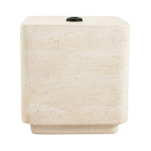 English Elm Daphne Outdoor MGO Travertine Umbrella Base with Sand Fill and Square Side Table Top N775P493676B