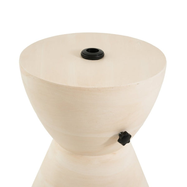 English Elm Sandra Outdoor MGO Hourglass Side Table with Sand Fill Umbrella Base Natural Beige N775P493681B