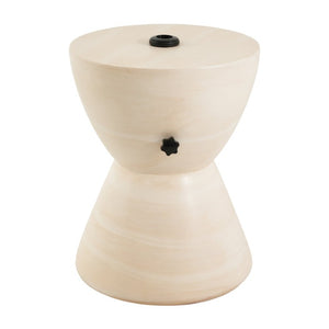 English Elm Sandra Outdoor MGO Hourglass Side Table with Sand Fill Umbrella Base Natural Beige N775P493681B