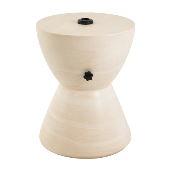 English Elm Sandra Outdoor MGO Hourglass Side Table with Sand Fill Umbrella Base Natural Beige N775P493681B