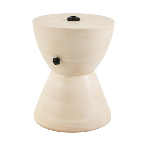 English Elm Sandra Outdoor MGO Hourglass Side Table with Sand Fill Umbrella Base Natural Beige N775P493681B
