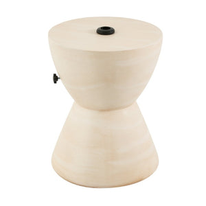 English Elm Sandra Outdoor MGO Hourglass Side Table with Sand Fill Umbrella Base Natural Beige N775P493681B