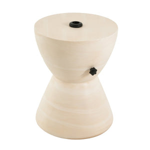 English Elm Sandra Outdoor MGO Hourglass Side Table with Sand Fill Umbrella Base Natural Beige N775P493681B