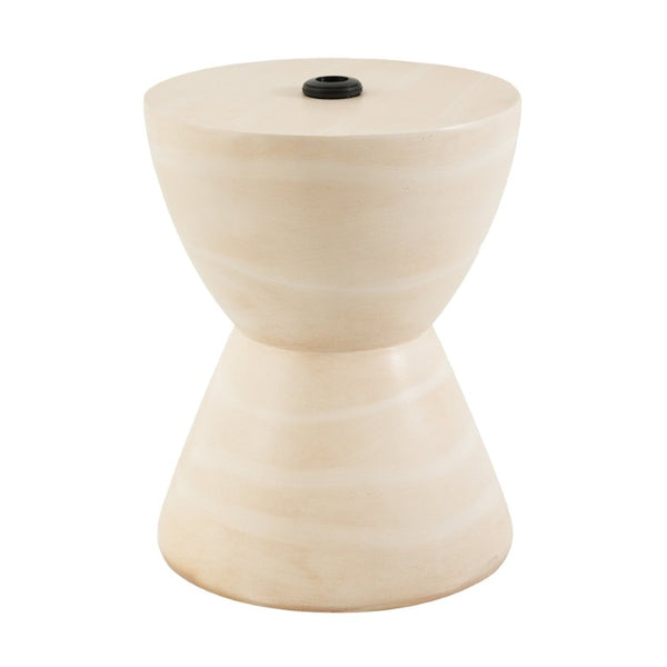 English Elm Sandra Outdoor MGO Hourglass Side Table with Sand Fill Umbrella Base Natural Beige N775P493681B
