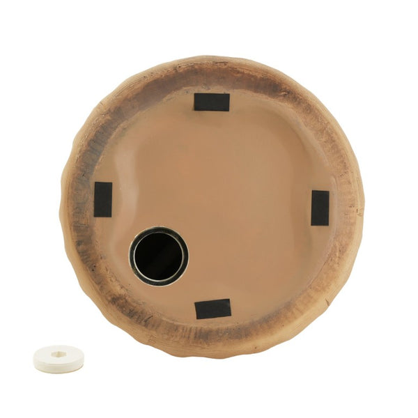 English Elm Mignon Ribbed MGO Outdoor Umbrella Base with Side Table Top and Locking Knobs N775P493683W
