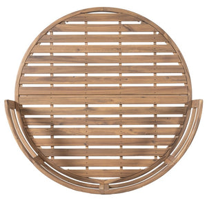 English Elm Bali Outdoor Round Acacia Wood Daybed with Cushions for Patio Pool Lounging N775P526832L